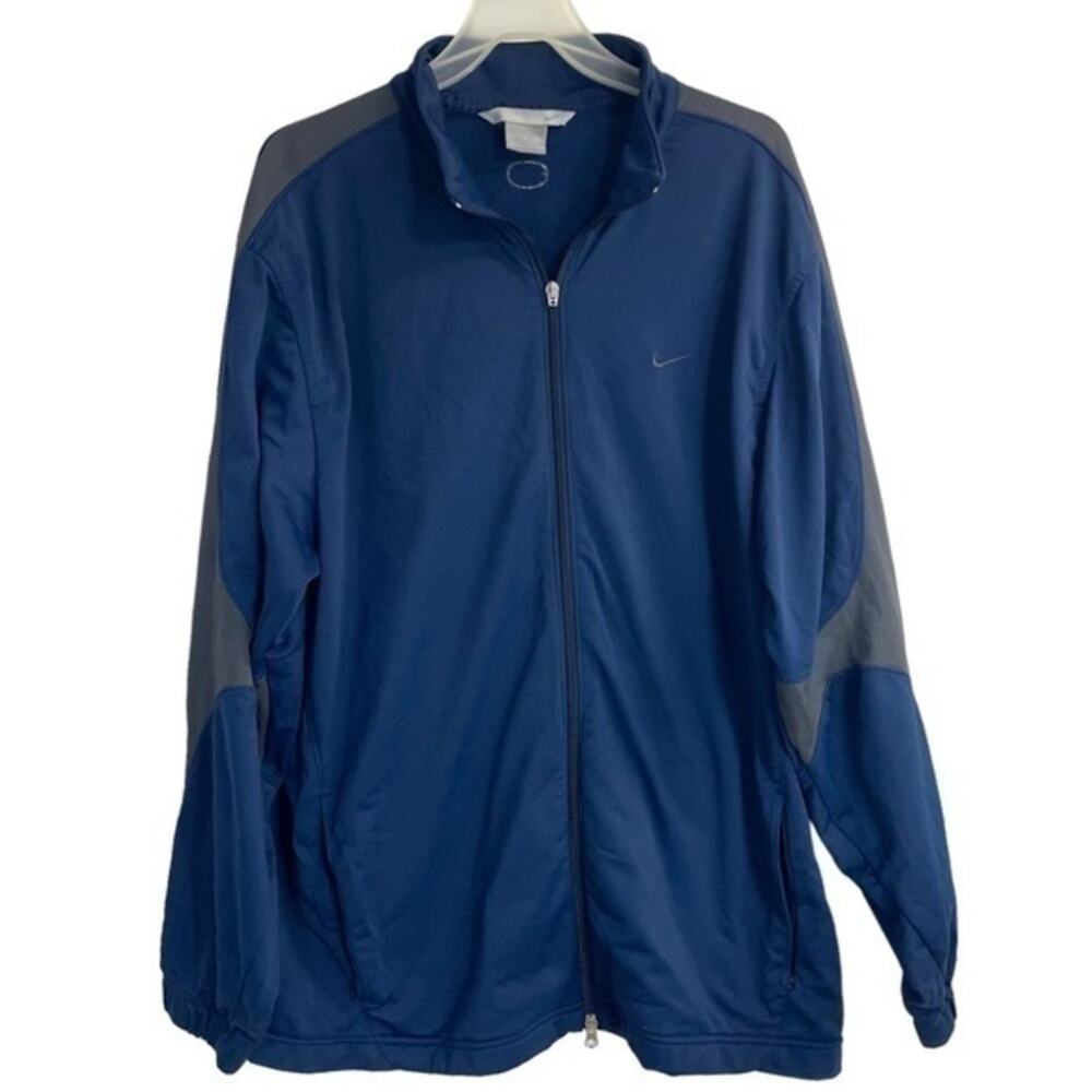 Nike Jacket Full Zip Athletic Lightweight Navy Gray Men’s size XL